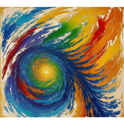 Fibonacci Spirals in Abstract Neo-Expressionist Oil Painting