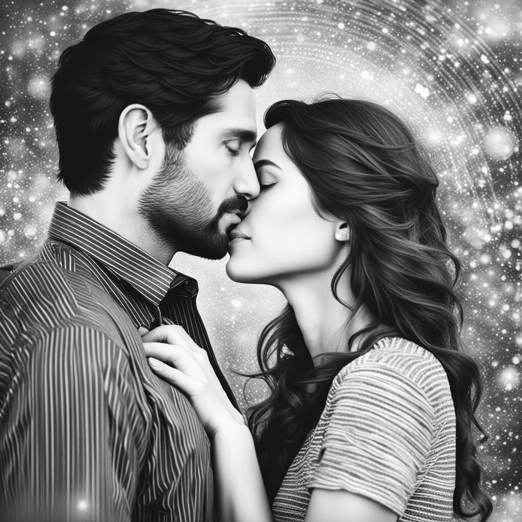 Passionate Couple in Loving Embrace: Professional Photograph...