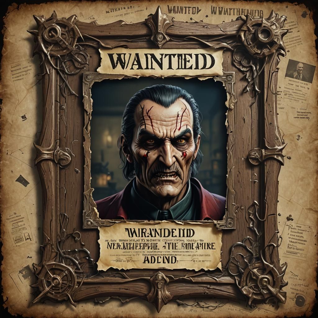 Evil Mastermind Wanted Poster: Fantasy Concept Art