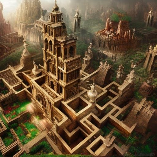 Wonderland Maze: Dramatic Digital Matte Painting