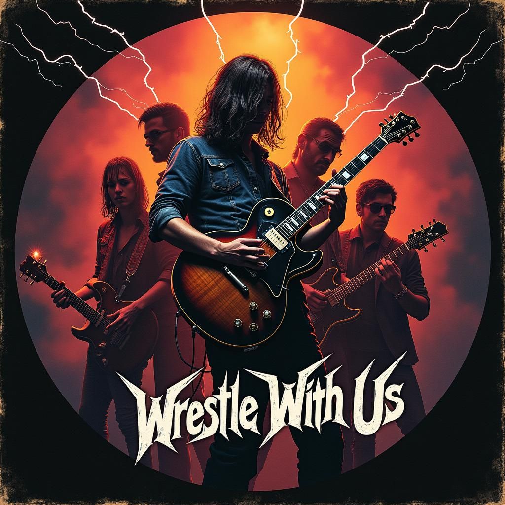 Circular Album cover sleeve for a fictional rock group with ...