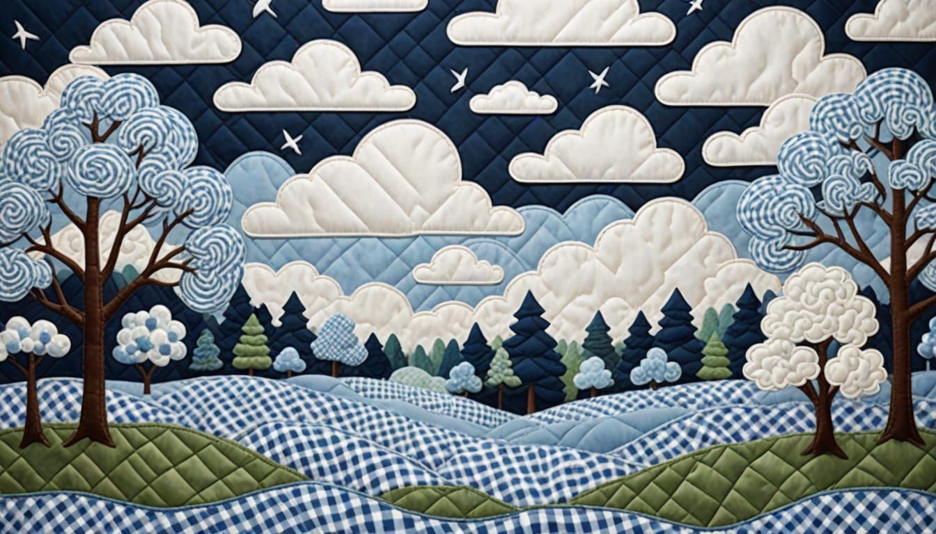 Whimsical Gingham Dreamscape