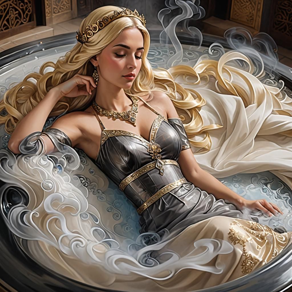 Arabian Princess in Dreamlike Fantasy, Manara Style