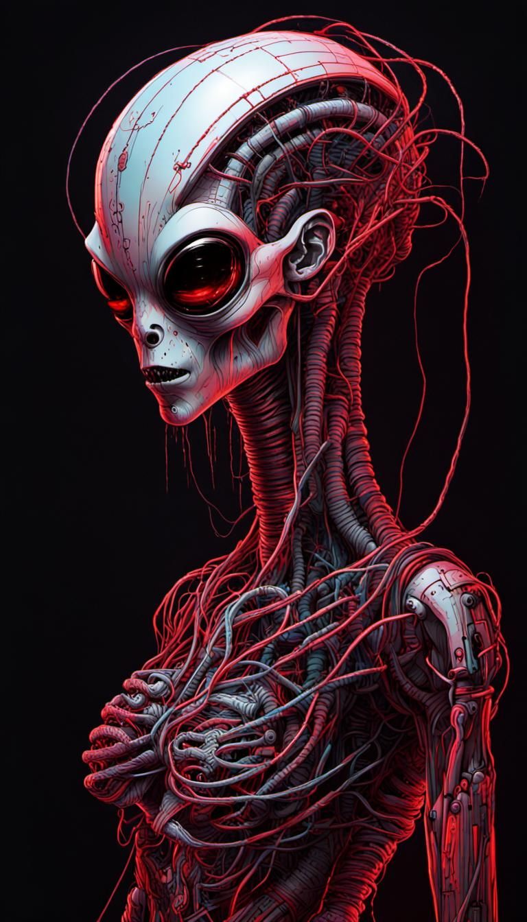 Retro Sci-Fi AI Machine in Gritty Cyberpunk Style