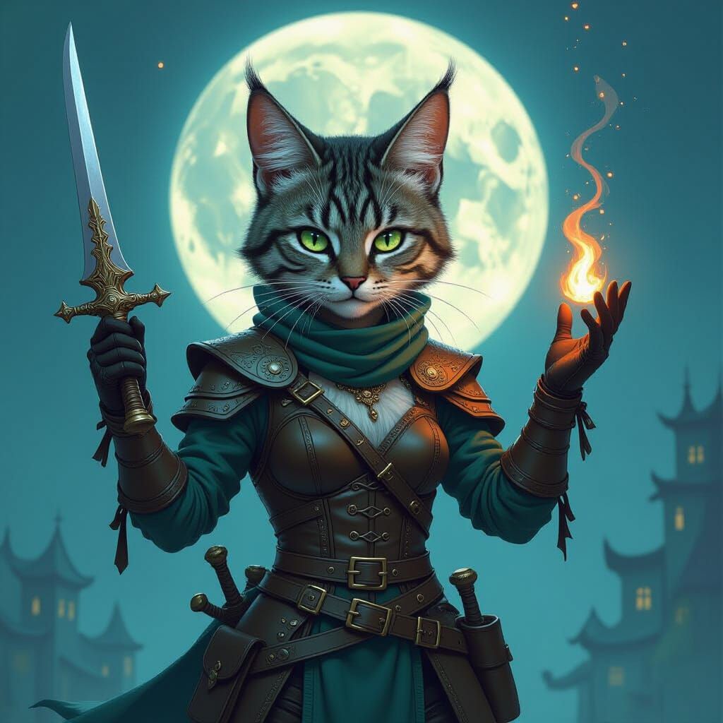 All varieties of Ceilican (fae werecats) favor blades and sp...