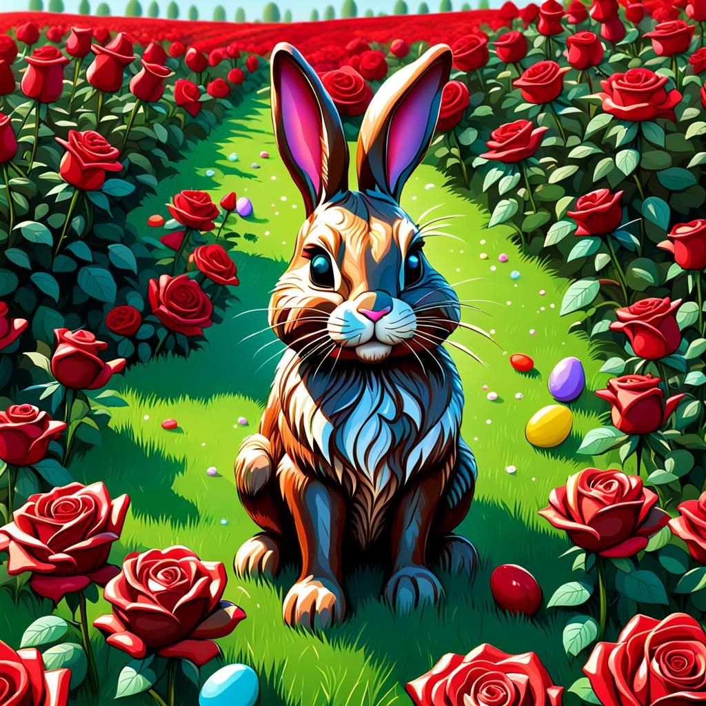 Easter Bunny Chocolates in Candyland Art Style