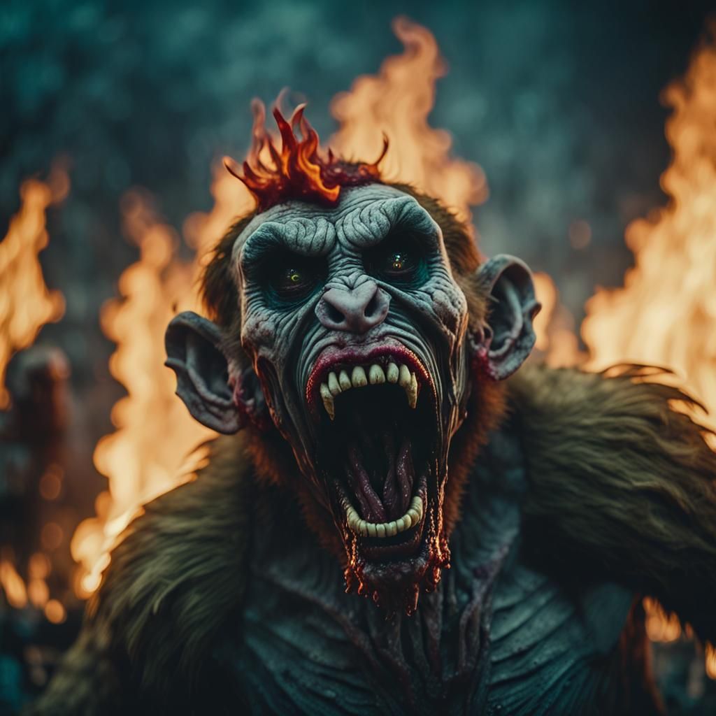 Zombie Monkey Monster Clowns in a Burning Underworld
