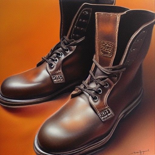 Detailed Leather Boots in Oil Painting Style