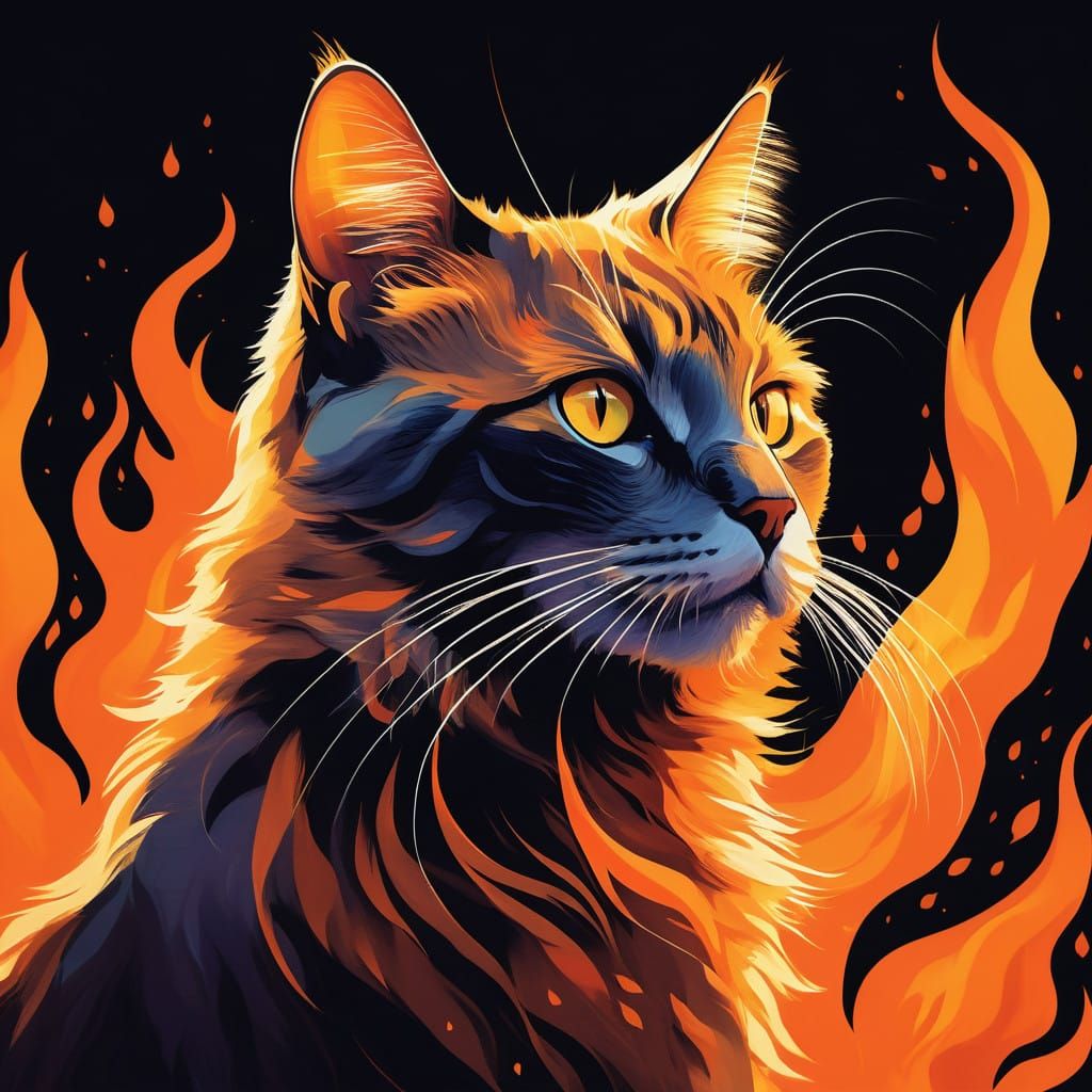 Fiery Feline in Molten Splendor