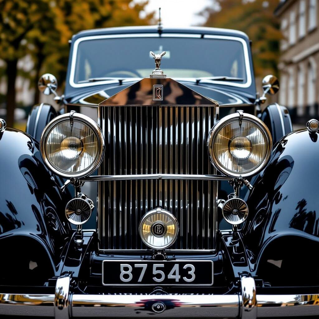 Vintage Rolls Royce Car with Pareidolia Face