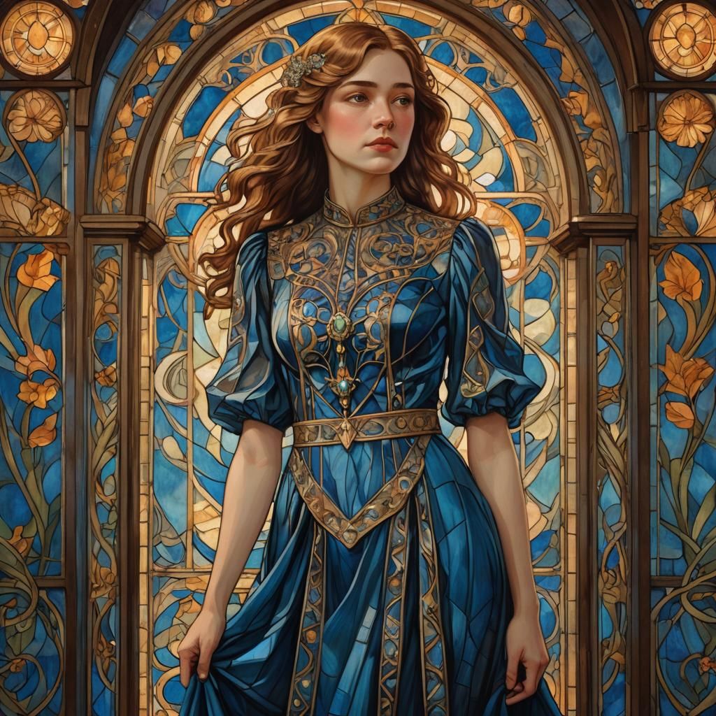 Ethereal Beauty in Jugendstil Style Birthday Portrait