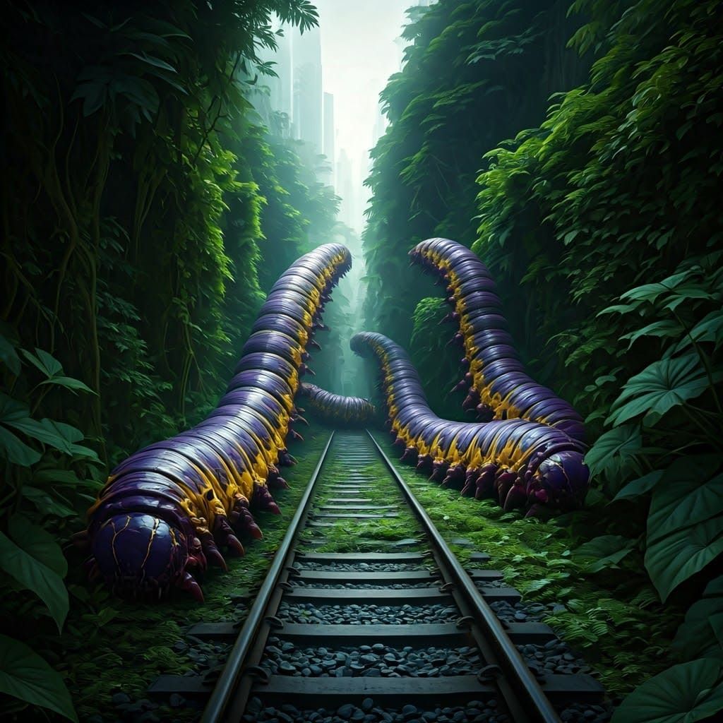 Grotesque Railway Spectacle in Guangzhou