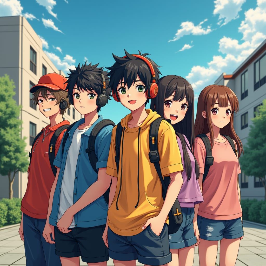 Gen Z Anime-Inspired College Campus