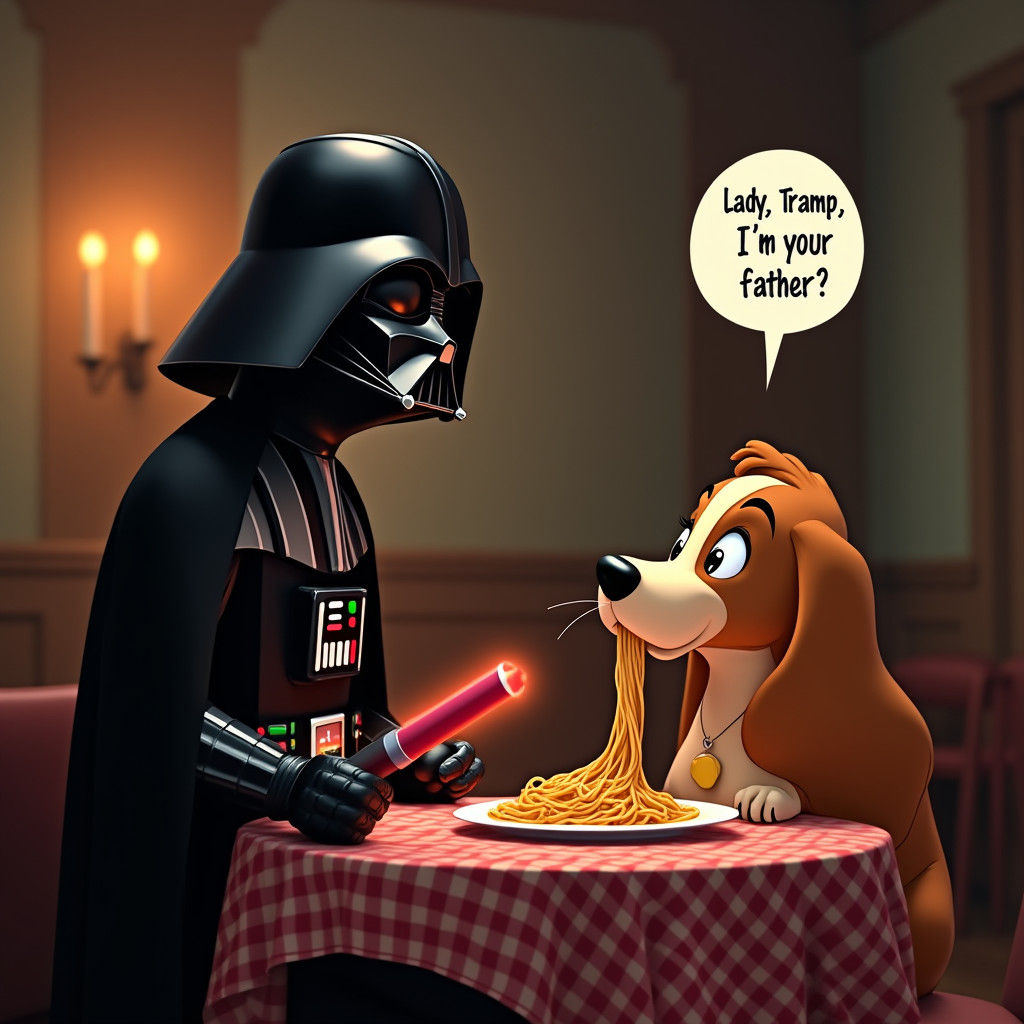 Darth Vader Reveals Himself to Lady and the Tramp