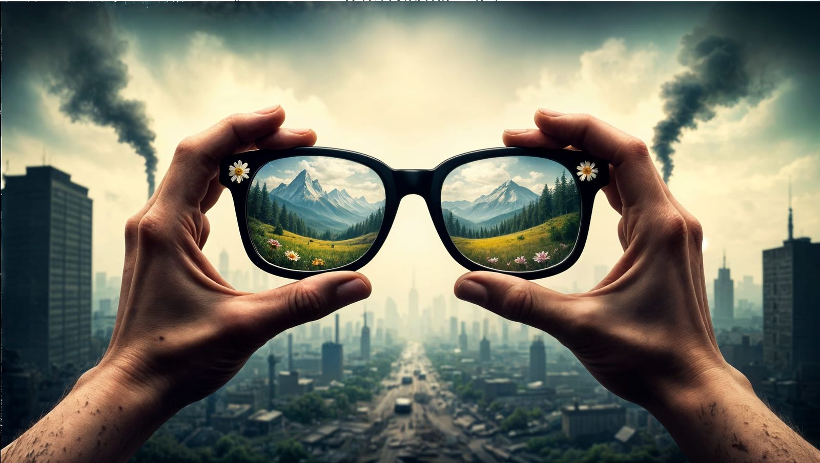 Surreal Cityscapes Reflected in Handheld Lenses