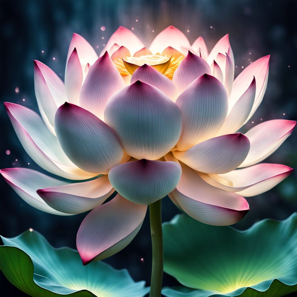 Glowing Dreams Within Translucent Lotus Petals