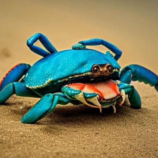 Whimsical Mermaid Crab Fantasy Creature