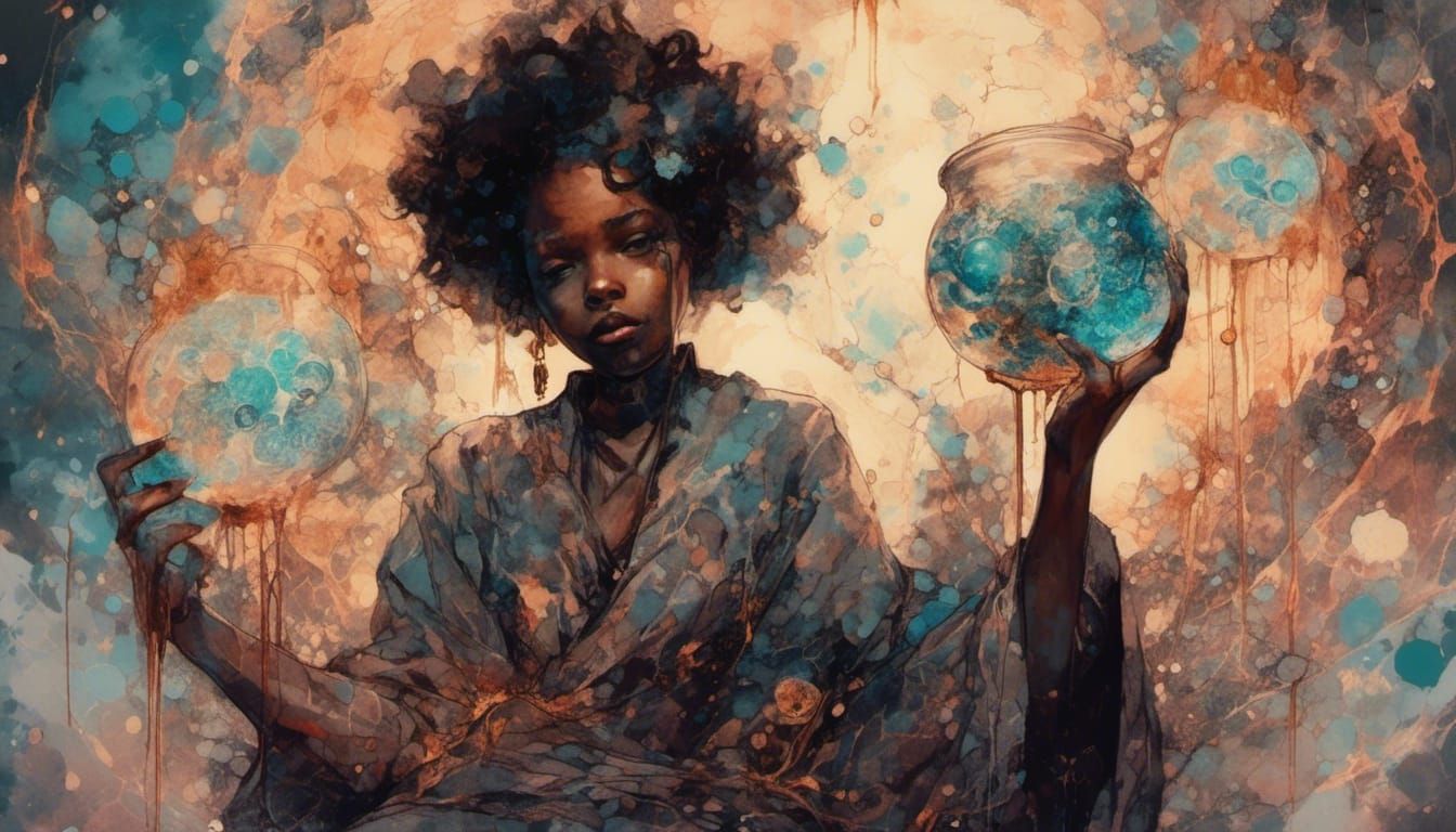 Anime Anthro Researcher with Potion in Fantasy Style