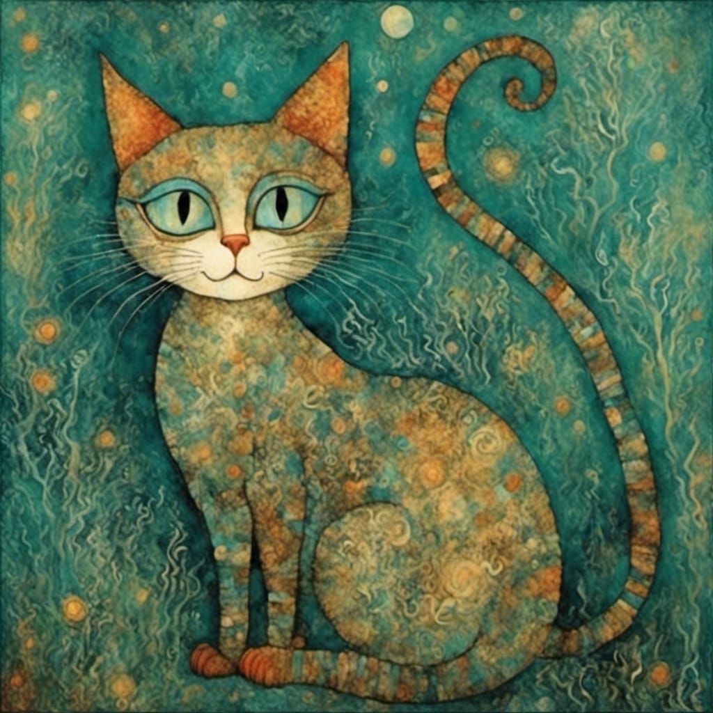 Whimsical Cat Art Inspired by Modern Masters