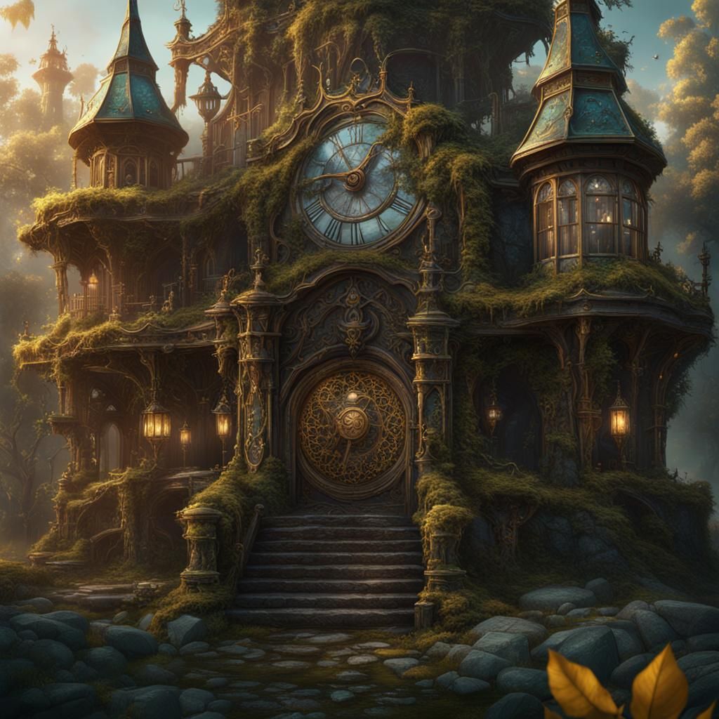 Elven Clockwork Witch in Detailed Matte Painting