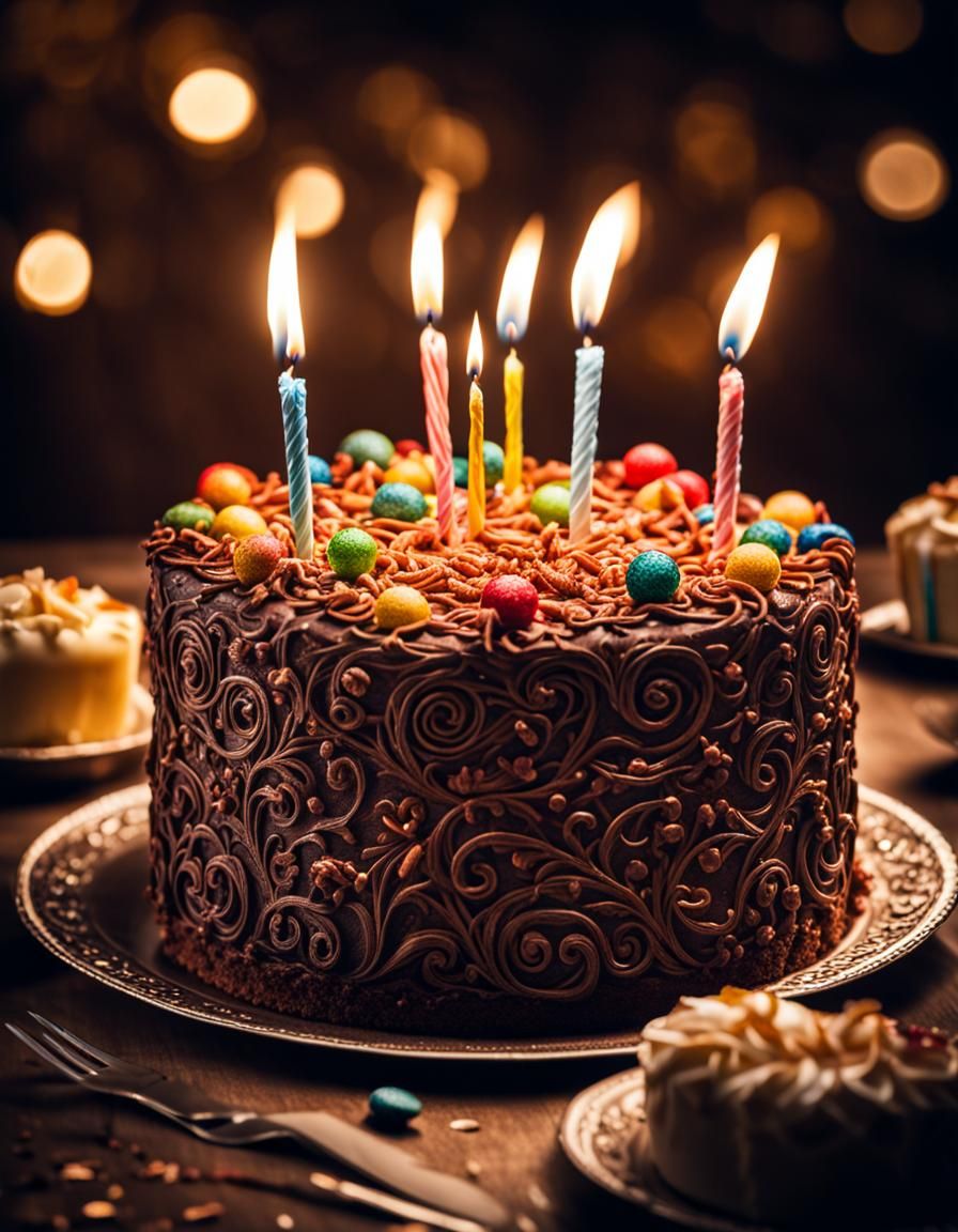 Hyperrealistic Happy Birthday Card with Intricate Details