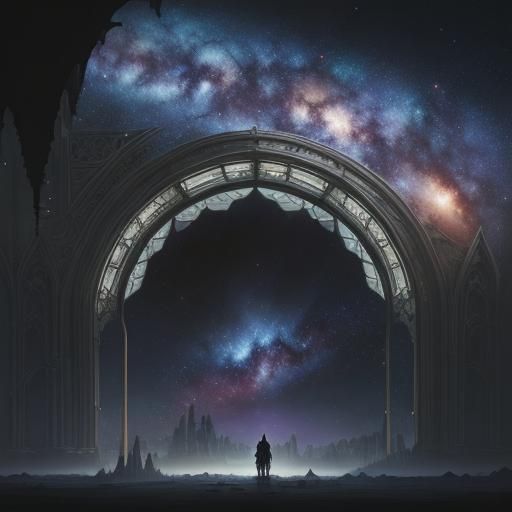 Gothic Arches Frame a Maximalist Galaxy View