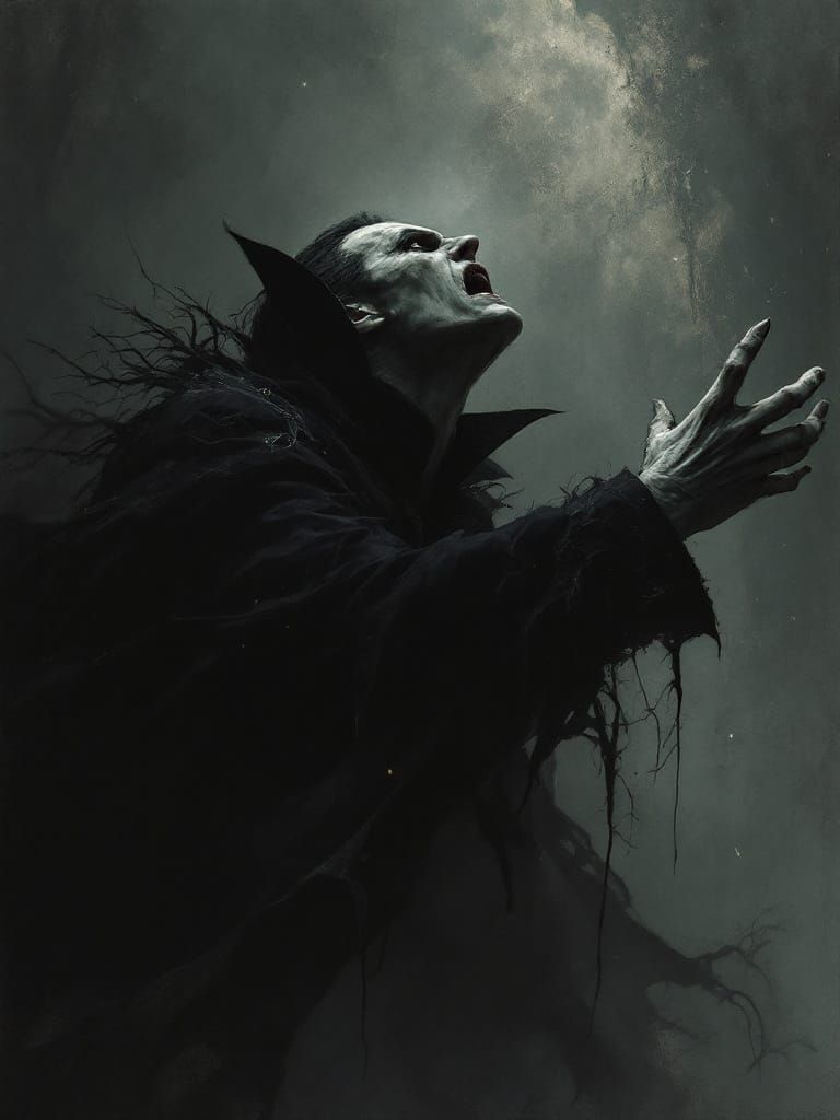 Dracula Portrait with Dramatic Lighting