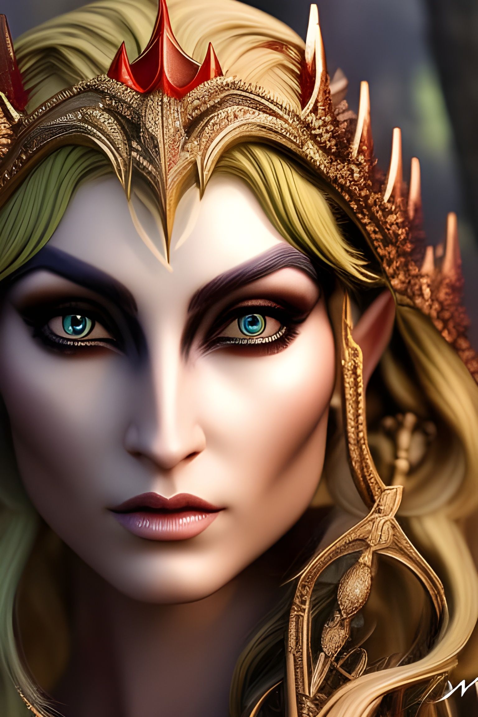 Elven Devil Temptress in Hyper-Detailed Digital Art