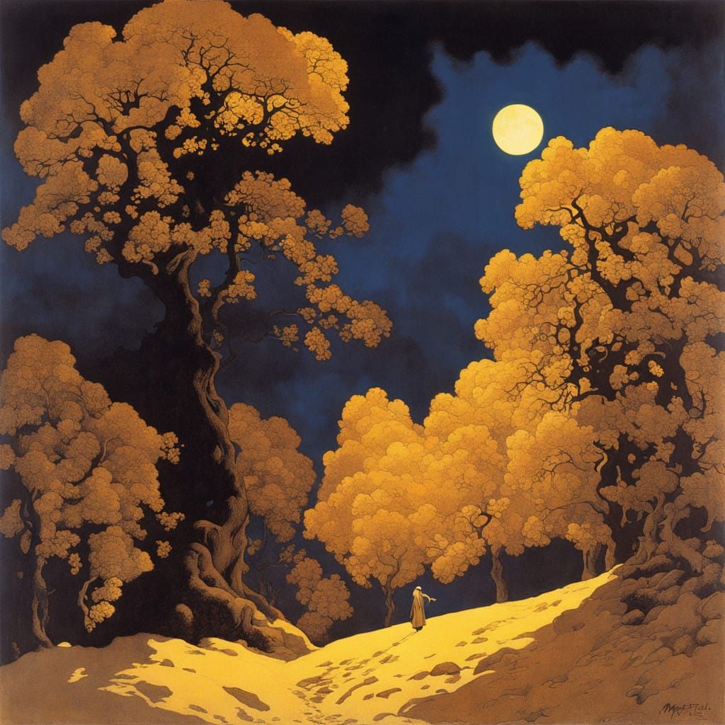 Surreal Dark Fantasy Landscape in Oil Painting Style