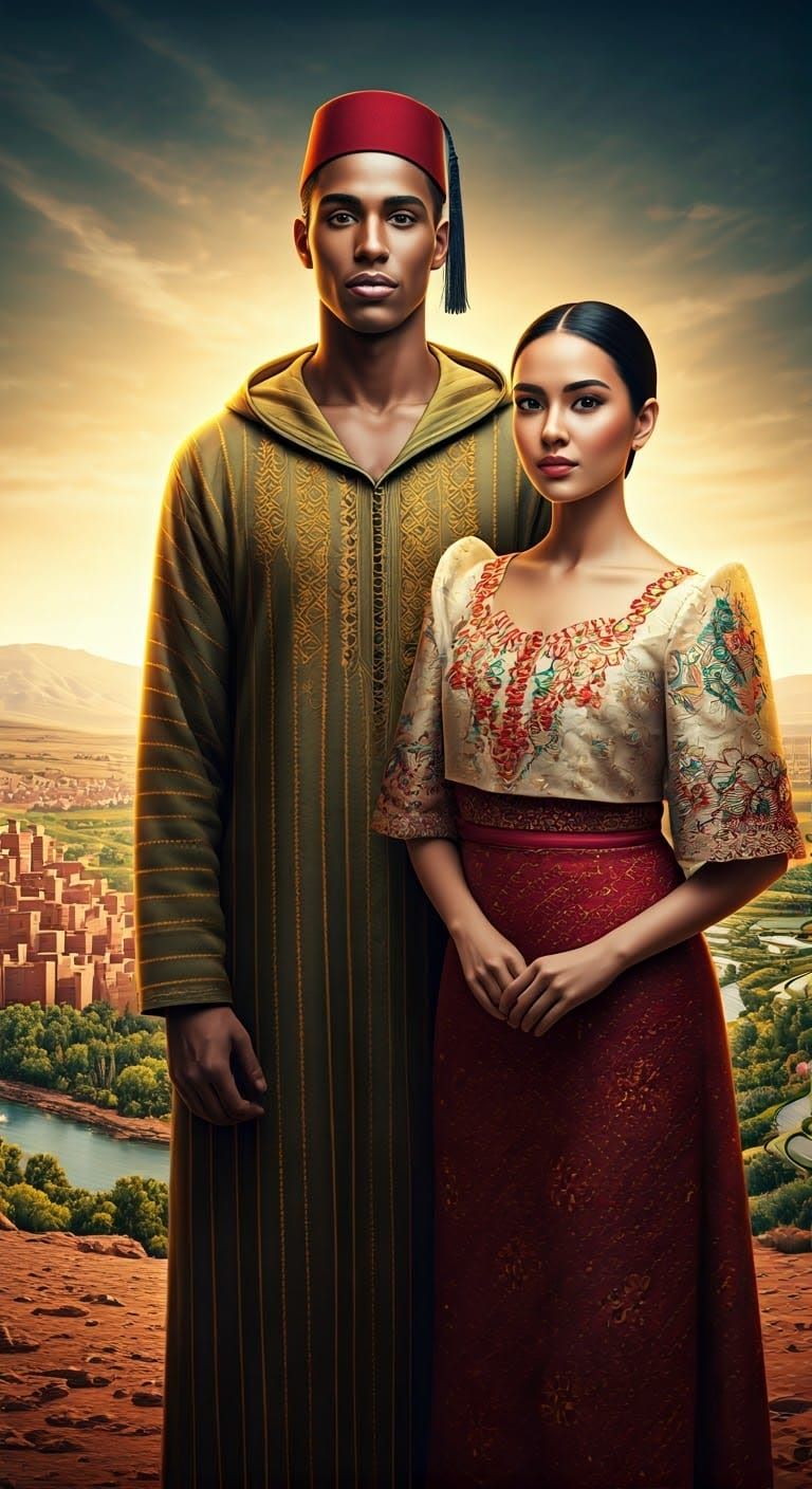 Handsome Moroccan Man and Stunning Filipino Woman in Harmoni...