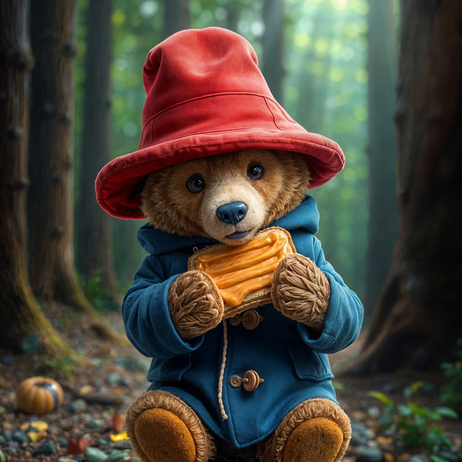 Paddington Bear Plushie in Peruvian Forest