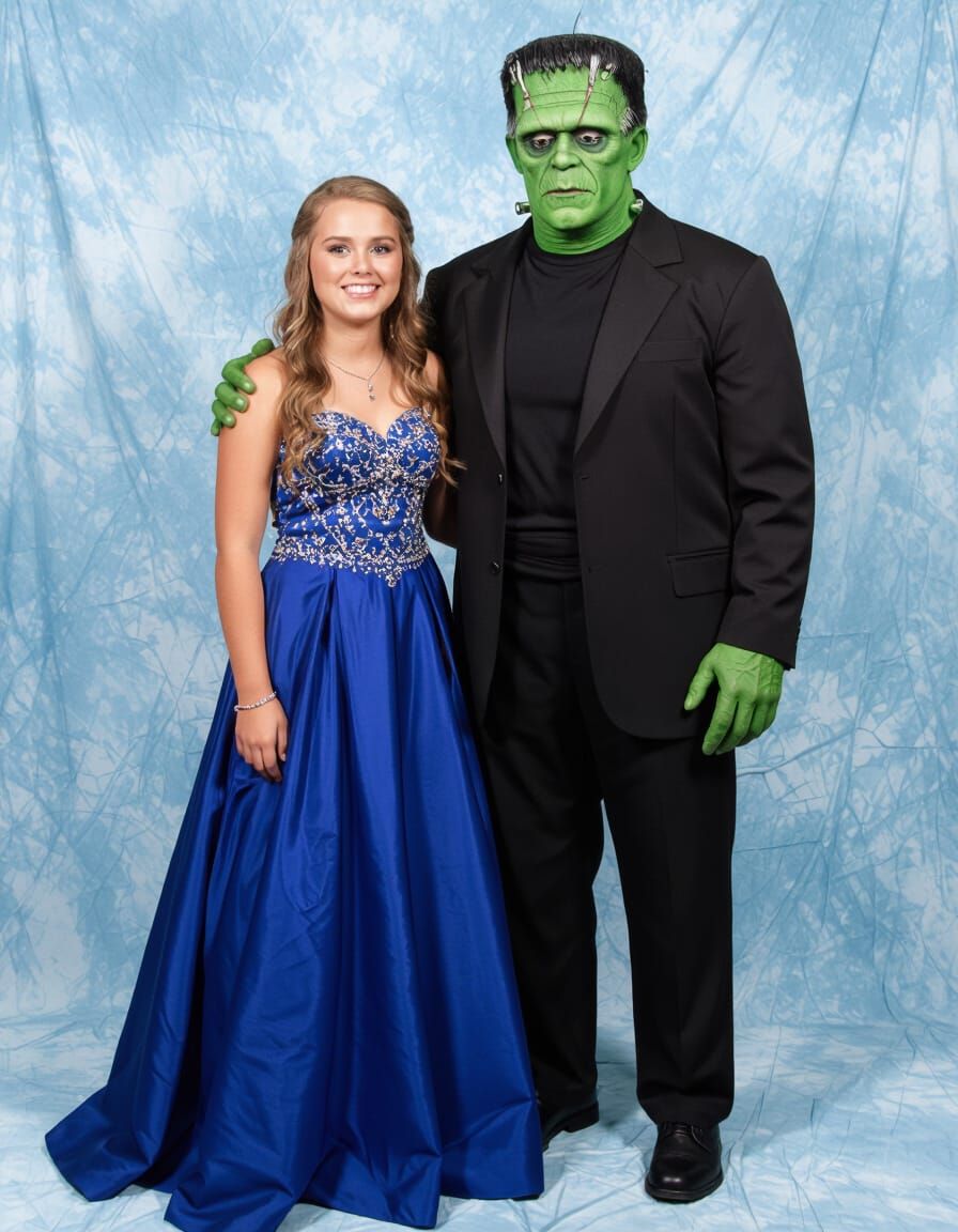 Frankenstein and Girl at Awkward Prom Photo