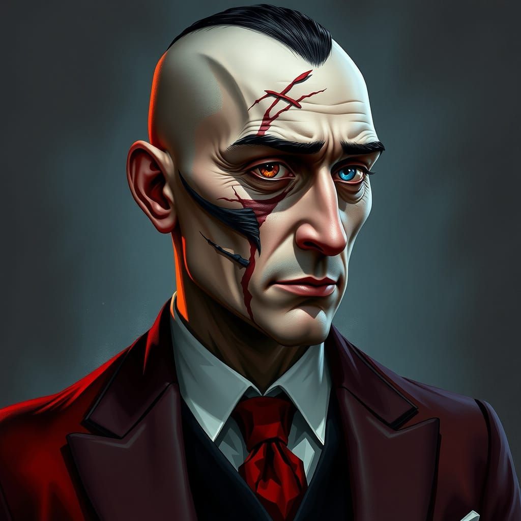 Striking Portrait of Silco in Dark Realism Style