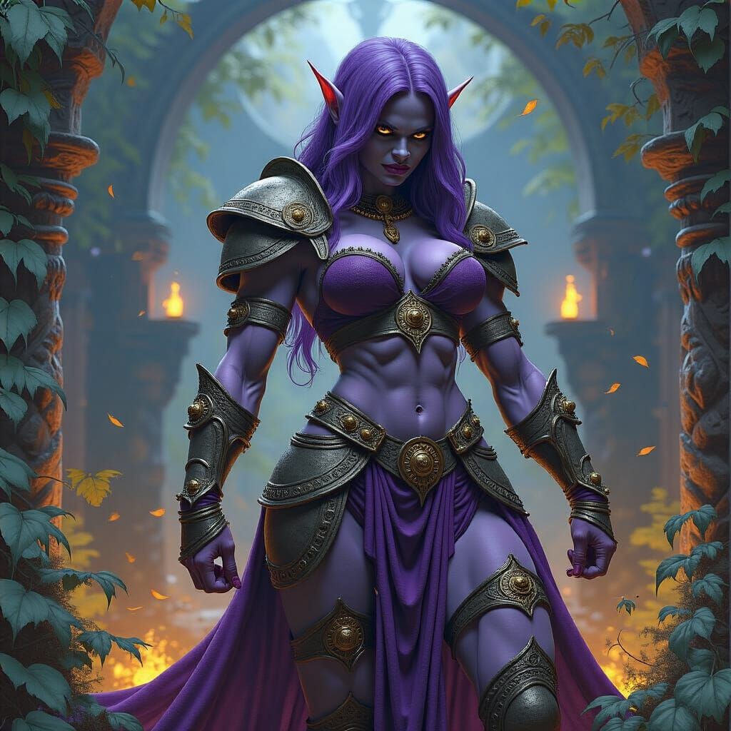 Powerful Drow Warrior in Dark Fantasy Realm