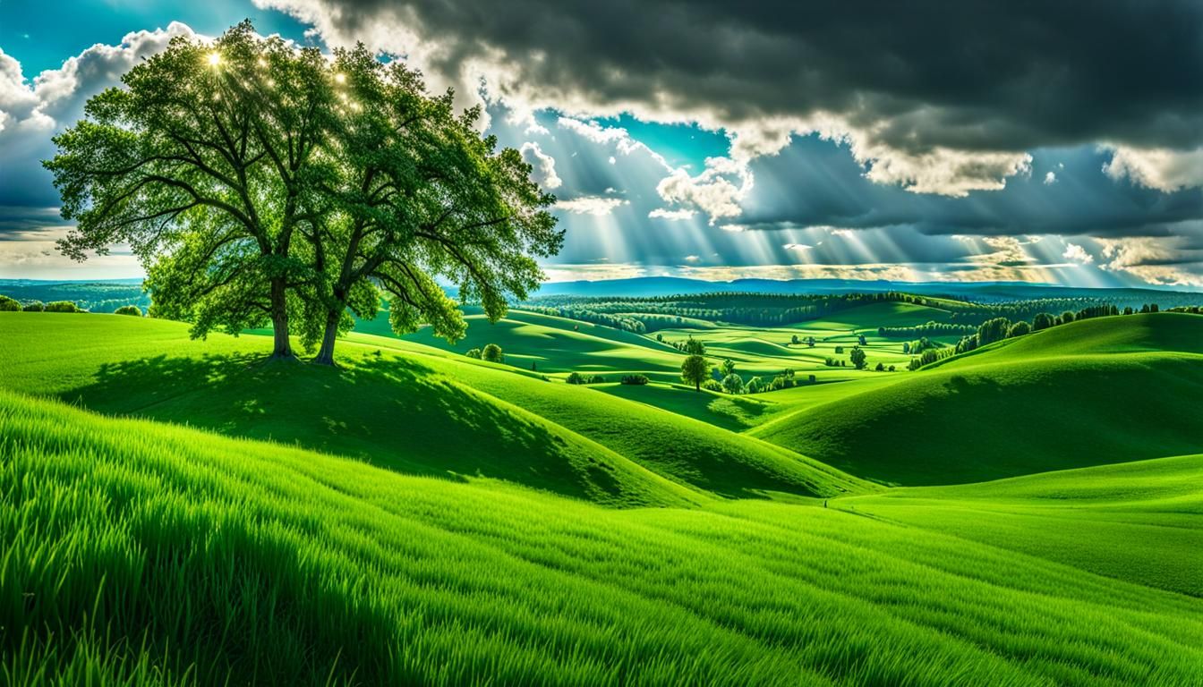 Expansive Green Fields in Photorealistic Style