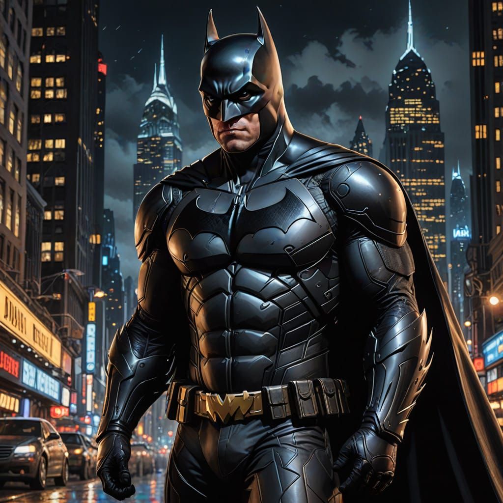 Batman in Dark Armor, New York City New Year's Eve