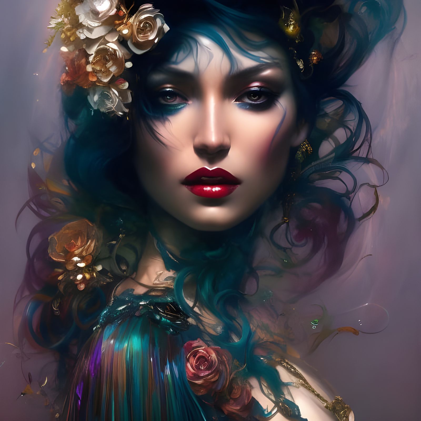 Mysterious Beauty Dancing: Breathtaking Detailed Portrait