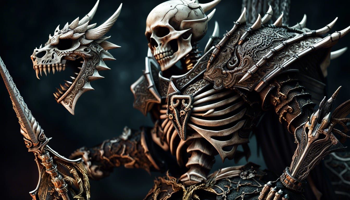 Skeleton Dragon Knight with Undead Dragon, Cinematic