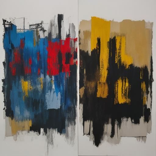 High Contrast Collage in Abstract Expressionist Style