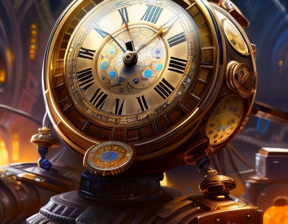 Polychromatic Clock Art Deco Splash Art