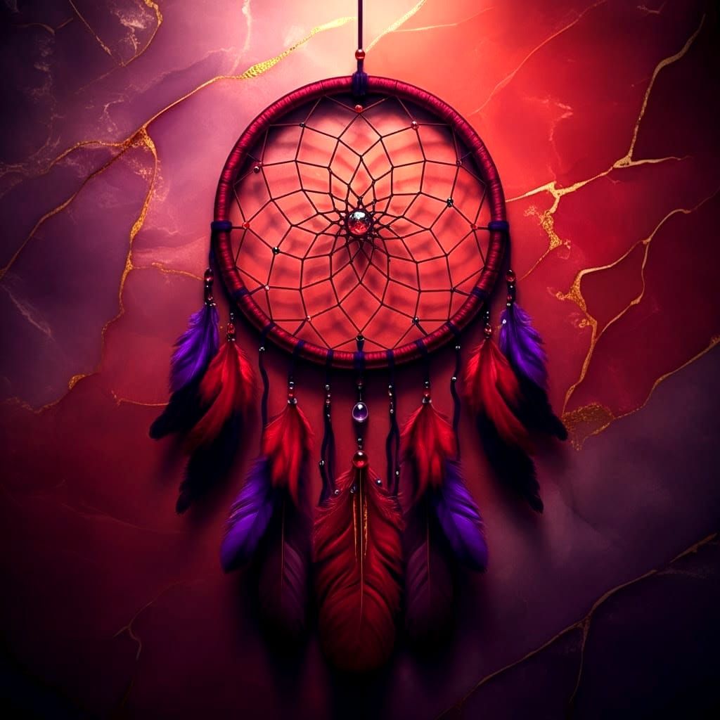 Red and Purple Dreamcatcher
