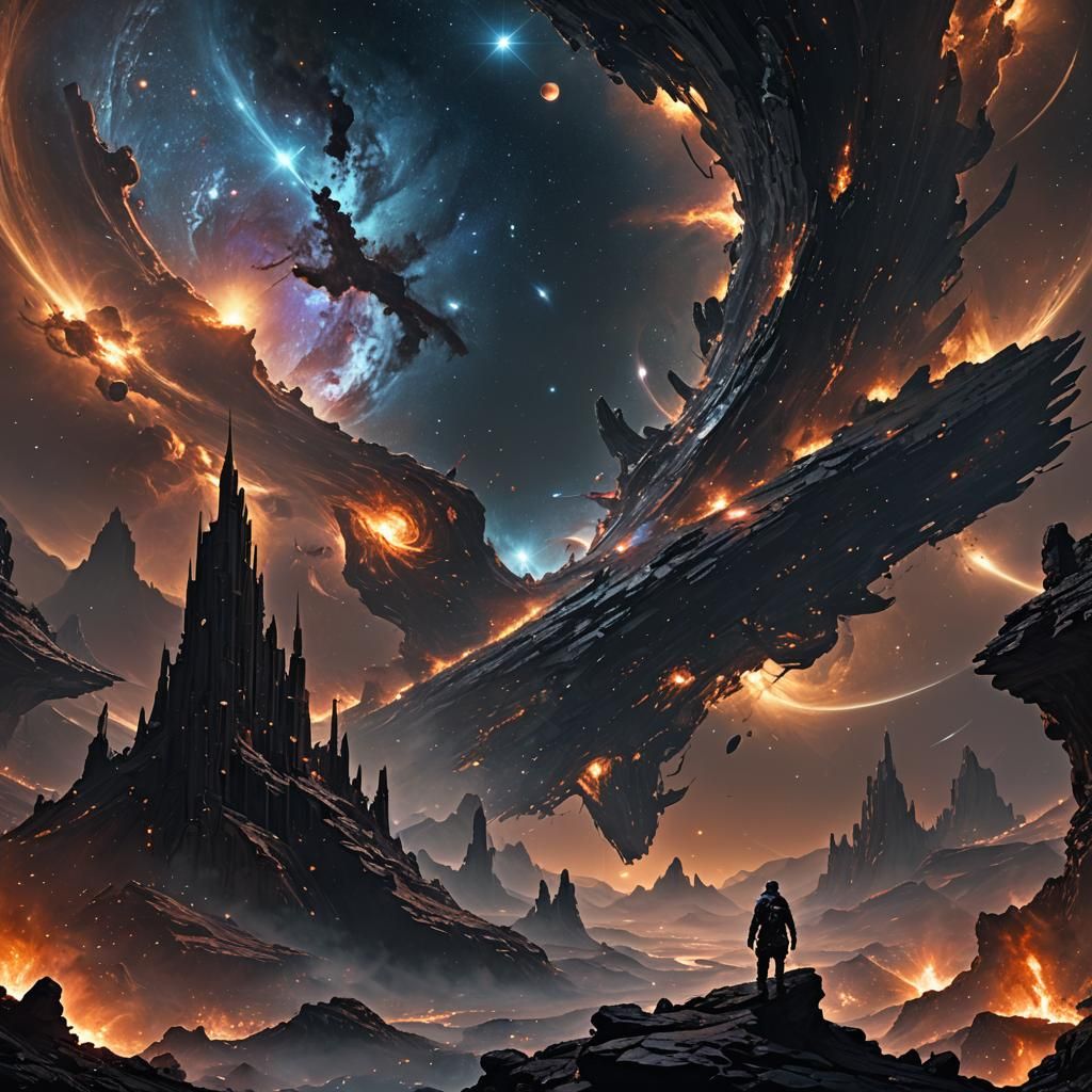 Spectacular Distant Galaxies in Detailed Digital Art