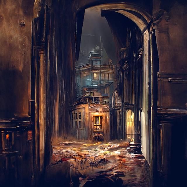 Victorian Room with Reality Tear in Matte Painting Style