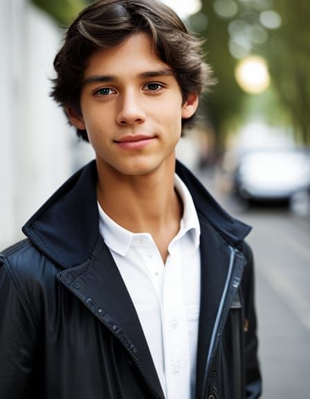Striking Portrait of Shirtless Teenager with Bokeh