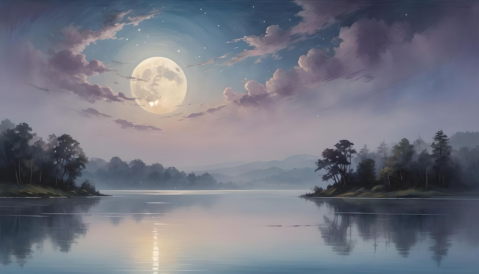 Dramatic Oversized Moon Radiates Luminescence in Grayscale