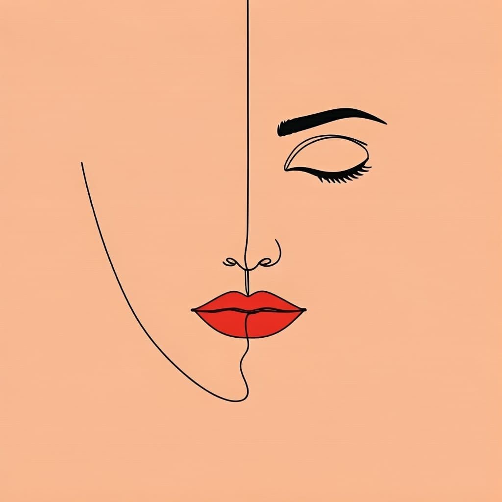Abstract Minimalist Portrait of a Woman