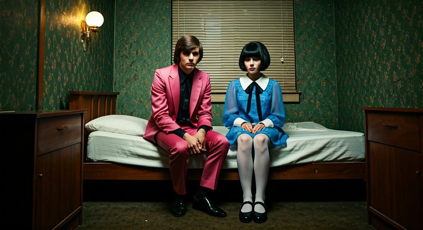 1960s Mod Duo Relax in Cramped Motel Room