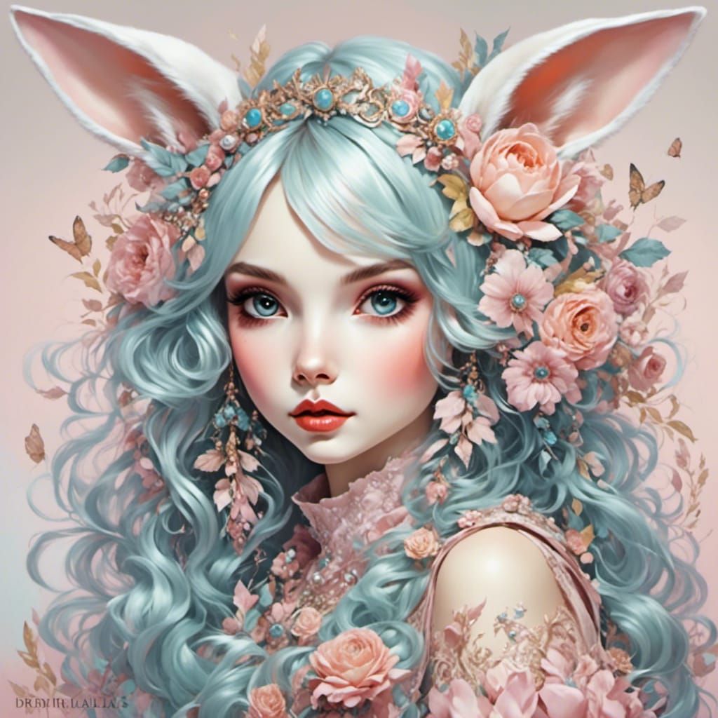 Anime Rabbit Girl in Charming Style