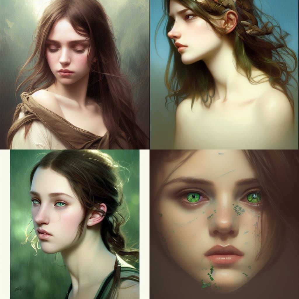 Apathetic Girl with Guivre, Hyper-realistic Portrait