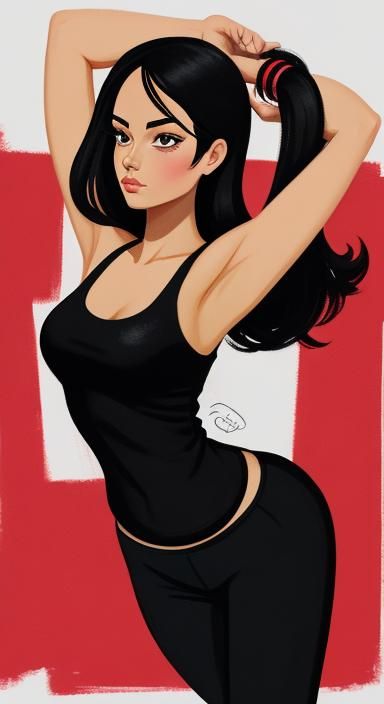 Cute Cartoon Yoga Master in Gouache Style